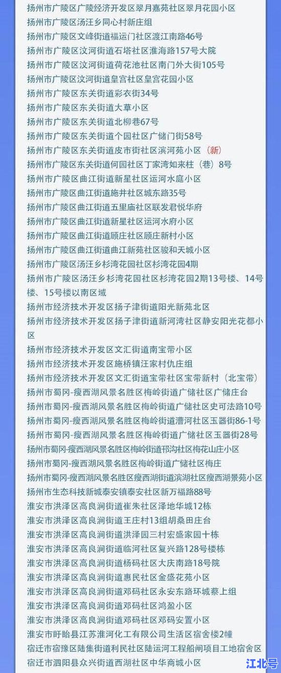 江苏新增本土确诊53例 扬州52例病例 疫情最新通报、风险区域地图及核酸检测点快速查询