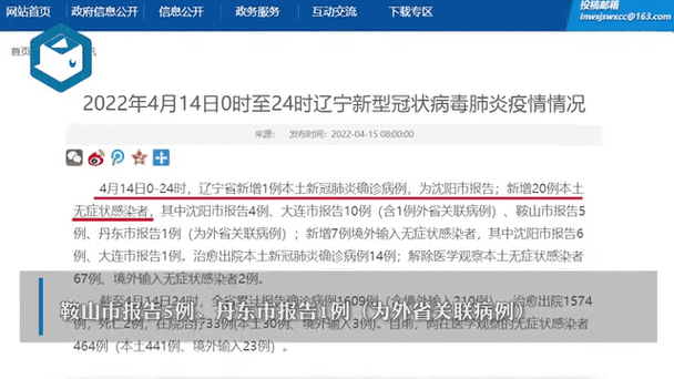 详细阅读:沈阳辽中区疫情最新消息今日更新:新增病例数据、封控小区名单与核酸检测安排 沈阳辽中区疫情最新消息今日更新:新增病例数据、封控小区名单与核酸检测安排