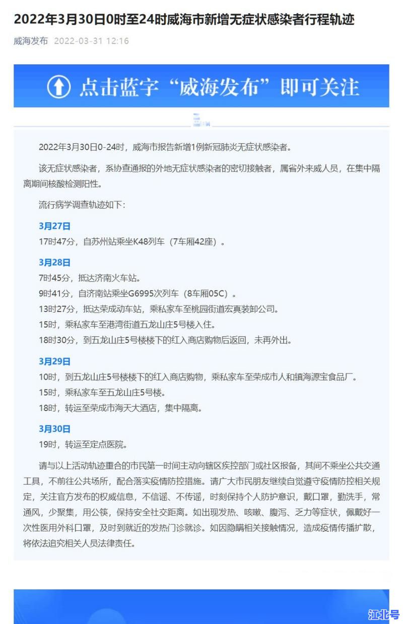 详细阅读:山东威海最新疫情爆发丨10月新增病例活动轨迹公布及实时防控政策解读 山东威海最新疫情爆发丨10月新增病例活动轨迹公布及实时防控政策解读