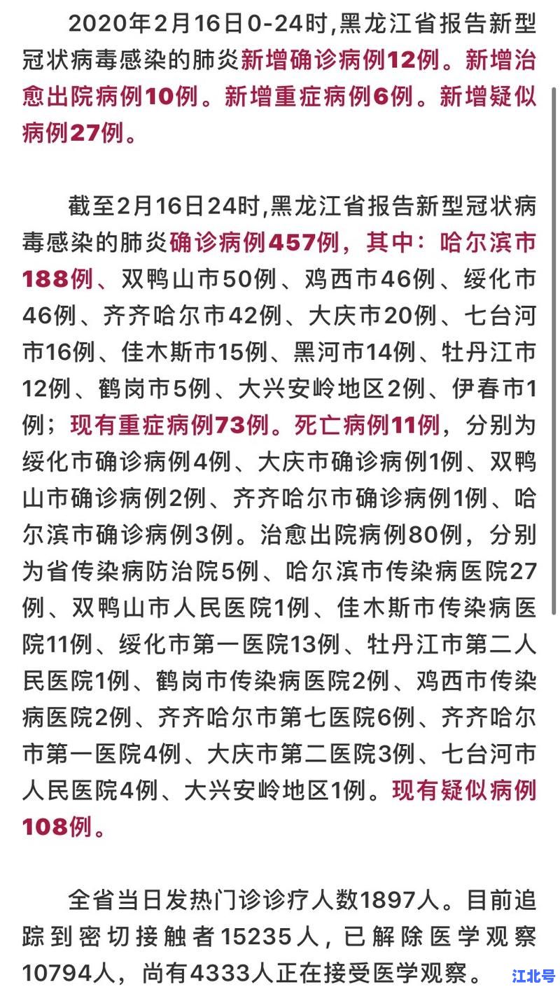 黑龙江新增本土确诊27例是哪里引起的？官方公布详细区域分布情况
