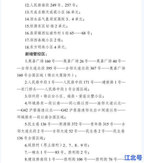 详细阅读:邻水疫情最新公告今天发布!广安邻水县5月新增病例流调轨迹及管控区域速查 邻水疫情最新公告今天发布!广安邻水县5月新增病例流调轨迹及管控区域速查
